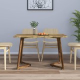 Cumpara ieftin Masă de bucătărie, maro &icirc;nchis, 120x60x74 cm, MDF și fier