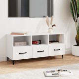 vidaXL Comodă TV, alb, 102x35x50 cm, lemn compozit