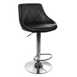 Scaun de bucatarie/bar, Artool, Kast, rotativ, piele ecologica, negru si argintiu, 45.5x48.5x85-105 cm, Leobert
