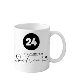 Cana din ceramica haioasa Aniversare 24 ani, alba, 330 ml, Limited Edition