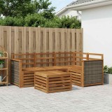 vidaXL Set de canapele de exterior 5 pcs natural 59 x 59 x 37 cm 3384315