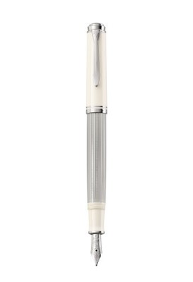 Stilou souveran m405 penita f aur 16k corp silver-white accesorii argint cutie foto
