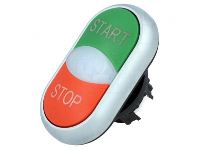 Comutator dublu 22mm IP66 roșu/verde foto