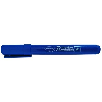 Marker permanent albastru, varf rotund, 2mm, rezistent la apa, DSH, 104343 foto
