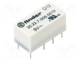 Releu electromagnetic FINDER DPDT 9V 3A pentru PCB