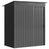 Outsunny Căsuță de Grădină 1.37m&sup2; din Metal, Montare Ușoară, Depozit pentru Unelte de Grădină cu Fante de Aer, Ușă Culisantă, Acoperiș &Icirc;nclinat și Măn