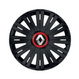 Cumpara ieftin Set 4 capace roti Negre Cu Inel Rosu Active R16 pentru gama auto Renault, Autohelix MSA
