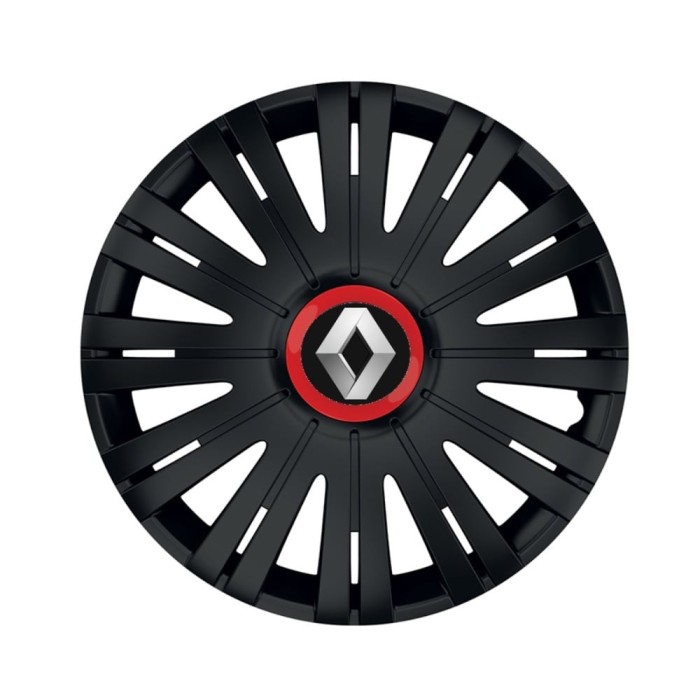 Set 4 capace roti Negre Cu Inel Rosu Active R16 pentru gama auto Renault