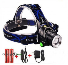 Lanterna frontala ( de cap ) cu zoom, led CREE T6, 3000 lm XML T6 foto