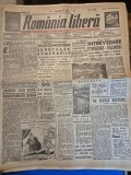 ziarul romania libera 16 noiembrie 1945-reactia opiniei publice internationale cu privire la palestina ,tabara lui iuliu maniu,cavantare nicolae lupu