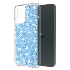 Husa cu sclipici Motorola Moto G54 Techsuit Sparkly Glitter, bleu foto