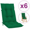Perne pentru scaun de grădină, 6 buc., verde, 120x50x7 cm