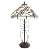 Cumpara ieftin Veioza decorativa sticla bej neagra polirasina Tiffany 41x69 cm