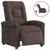 vidaXL Fotoliu rabatabil electric, maro &icirc;nchis, material textil