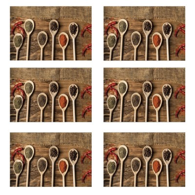 Set suport farfurie pentru servirea mesei, model Pufo Brown Spices, 6 bucati foto