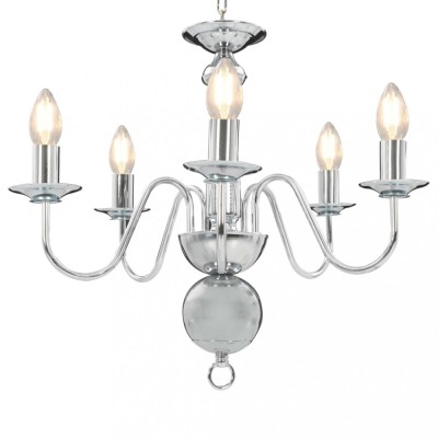 vidaXL Candelabru, argintiu, 5 becuri E14 foto