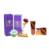 Cumpara ieftin Set complet pentru Ea Amber Elixir (apa de parfum, crema de maini), insotit de insigna Dactylion cu mesaj motivational, cadou un trandafir rosu suflat, Oriflame