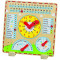 Joc educativ Calendar cu ceas Goki, 35 x 35 cm, limba germana, 3 ani+