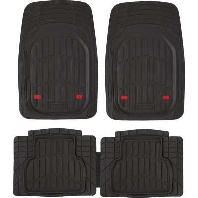 Set Covorase Auto Universale Tip Tavita MARS, PVC, ajustabile, negru, 5 bucati foto