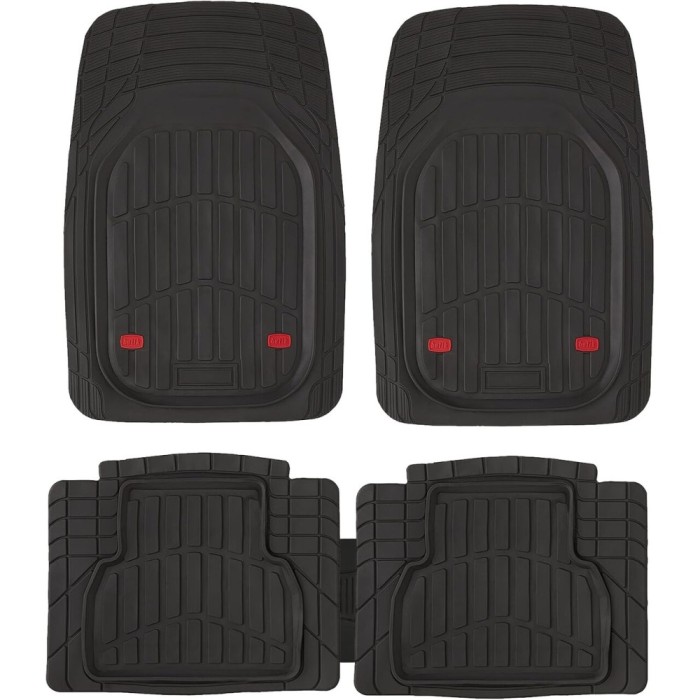 Set Covorase Auto Universale Tip Tavita MARS, PVC, ajustabile, negru, 5 bucati