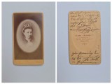 Fotografie de colectie CDV Atelier Lojanek Janos, Portret (decedata de Holera in anul 1871), Oradea, Nagyvarad, Grosswardein, Romania, Austro-Ungaria