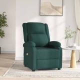 VidaXL Fotoliu de masaj electric, verde &icirc;nchis, material textil