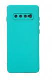 Husa silicon cu microfibra compatibila cu Samsung S10 Plus Turcoaz, Turquoise