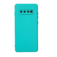 Husa silicon cu microfibra compatibila cu Samsung S10 Plus Turcoaz