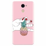 Husa silicon pentru Huawei Enjoy 7 Plus, Rainbow Pinepple