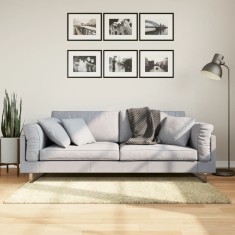 vidaXL Covor pufos &quot;PAMPLONA&quot; cu fire &icirc;nalte, auriu modern, 80x150 cm