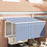 vidaXL Cortina Retractabilă Manual Albastru și Alb 300 x 200 cm 3329489