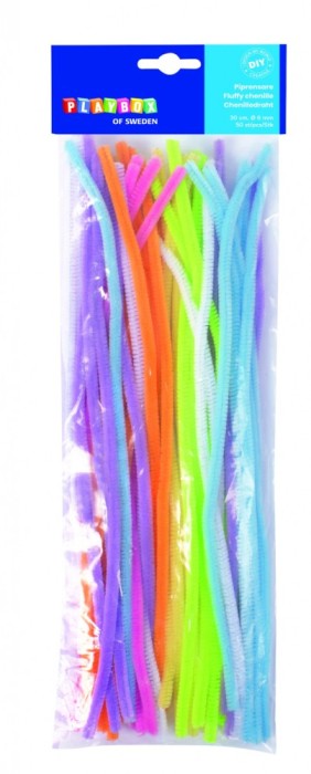 Set 50 bucati sarma plusata 6 mm diametru, 50 cm lungime, culori neon