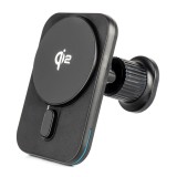 Suport auto telefon magnetic AMiO pentru grila ventilatie si bord, cu incarcare wireless rapida Qi2 15W, cap rotativ 360, compatibil Qi si MagSafe