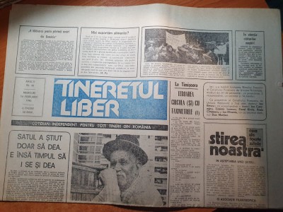 ziarul tineretul liber 14 februarie 1990-demonstratie in piata victoriei foto