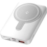 POWER BANK Vention 10.000 mAh, 22.5W magnetic, wireless, 2 x USB-C, 1x USB-A, afisaj LED, stand integrat, 230g, alb, &quot;FHTW0&quot; (timbru verde 0.98 lei) -