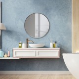 Oglinda de perete rotunda Modugno 50 cm argintiu [en.casa] HausGarden Leisure