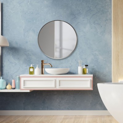 Oglinda de perete rotunda Modugno 50 cm argintiu [en.casa] HausGarden Leisure foto