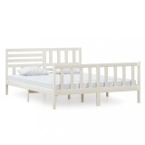 Cumpara ieftin Cadru de pat, alb, 160x200 cm, lemn masiv