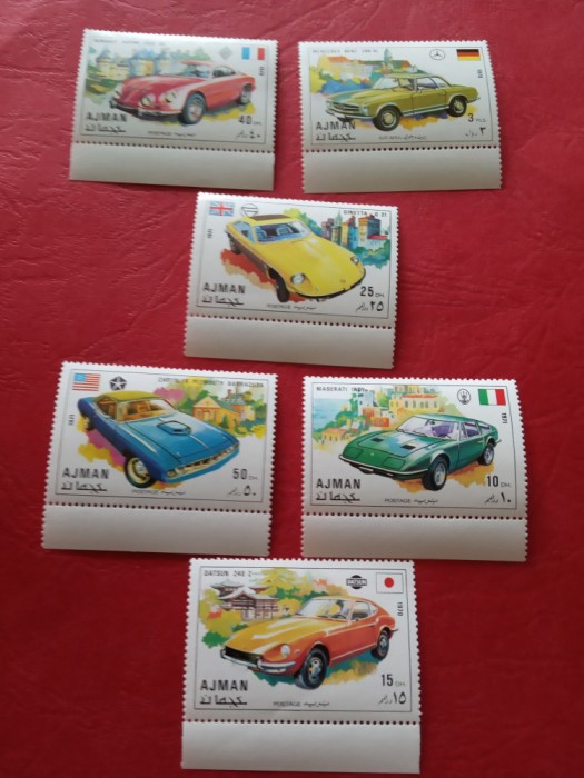 AJMAN, AUTOMOBILE - SERIE COMPLETĂ MNH