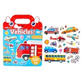 Carte cu Autocolante reutilizabile &quot;Vehicule&quot; &ndash; My First Sticker Book, 24 stickere, portabilă, +3 ani, Oem