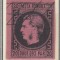 1866/67 LP 20 CAROL I CU FAVORITI HARTIE GROASA 20 PARALE NEGRU/ROZ INCHIS T6