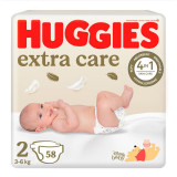 Cumpara ieftin Scutece Huggies, Extra Care Jumbo, Marimea 2, 3- 6 kg, 58 buc