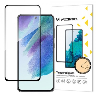 Folie de protectie Ecran WZK pentru Samsung Galaxy S21 FE 5G G990, Sticla securizata, Full Glue, Neagra foto