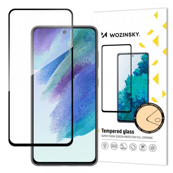 Folie de protectie Ecran WZK pentru Samsung Galaxy S21 FE 5G G990, Sticla securizata, Full Glue, Neagra