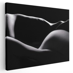 Tablou canvas nud femeie solduri alb negru 1146 Tablou canvas pe panza CU RAMA 20x30 cm