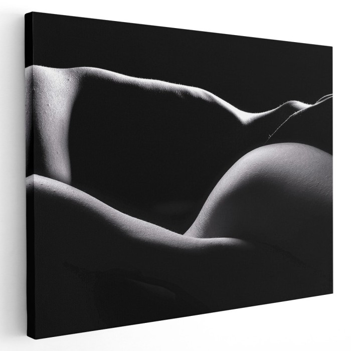 Tablou canvas nud femeie solduri alb negru 1146 Tablou canvas pe panza CU RAMA 50x70 cm
