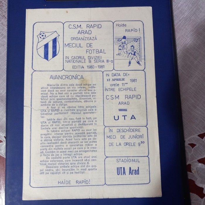 Program Rapid Arad - UTA