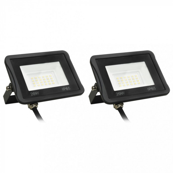 Proiectoare cu LED, 20 W, 2 buc., alb rece