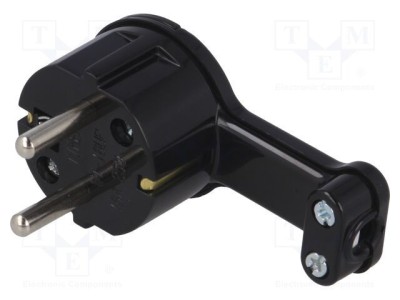 Conector alimentare AC 2P PE 250VAC 16A negru TIMEX-ELEKTRO foto