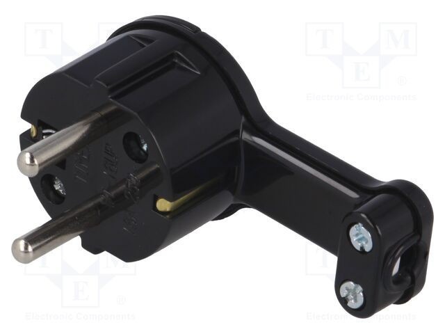 Conector alimentare AC 2P PE 250VAC 16A negru TIMEX-ELEKTRO
